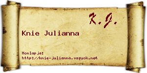Knie Julianna névjegykártya